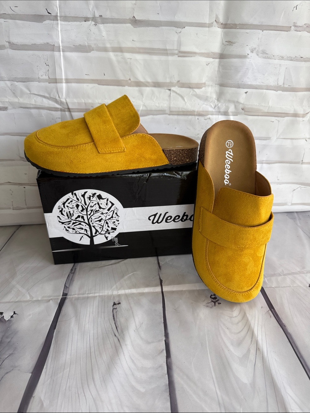 Weeboo Yellow Suede Mule Clogs